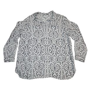 J.‎ Jill Black and White Patterned Button Down plus size Shirt